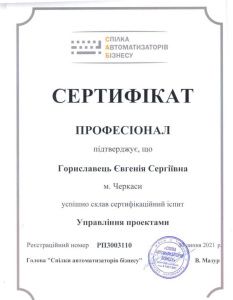 Сертификат профессионала по управлению проектами